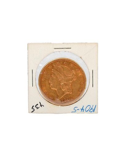 US 1904 Gold Double Eagle Liberty Head $20 Coin