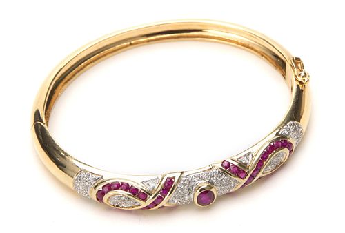 Ruby diamond Bracelet, 18k Gold