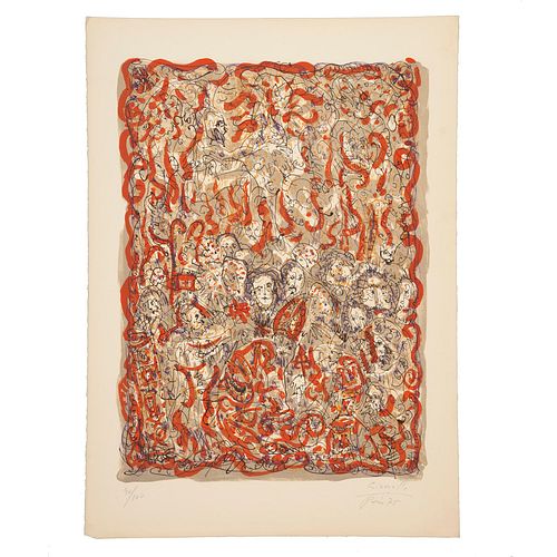 ALBERTO GIRONELLA, Sin título, Firmada y fechada París 75, Litografía 40 / 100, 62 x 45 cm imagen / 75 x 54 cm papel
