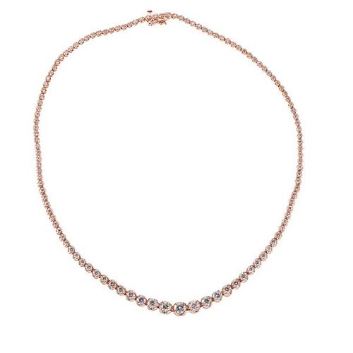 10ctw Diamond Rose Gold Necklace
