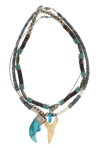 Navajo Multistone Turquoise Claw Necklace's