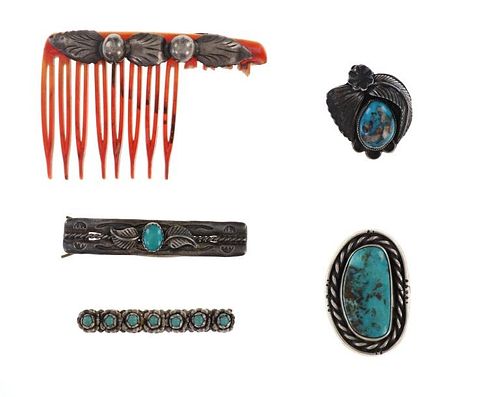 Navajo Sterling Silver Jewelry & Mexican Hair Comb