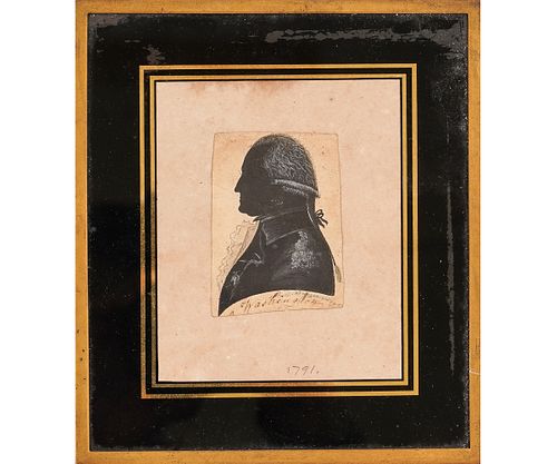 PAINTED SILHOUETTE OF GENERAL G. WASHINGTON
