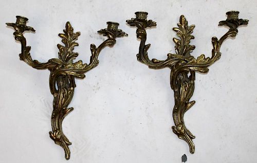 Pair of Louis XV style bronze sconces