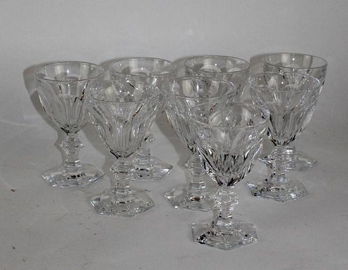 8 Baccarat Harcourt crystal goblets