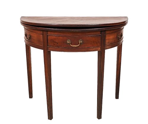 CHIPPENDALE DEMI-LUNE CARD TABLE