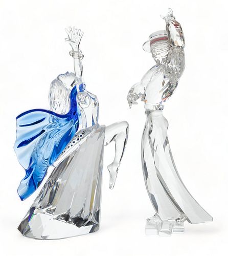 Swarovski (Austrian) 'Magic of Dance' Crystal Figurines, Feat. 'Antonio' & 'Isadora', H 8.75" W 3" Depth 2.75" 2 pcs