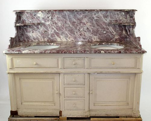 French painted double lavabo