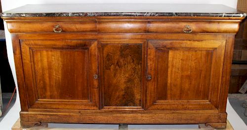 French Louis Philippe buffet bas with marble top