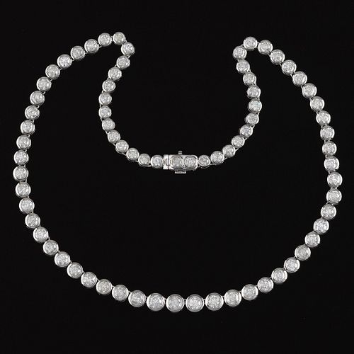 Ladies' 21.31 Carat Diamond Bezel Necklace 