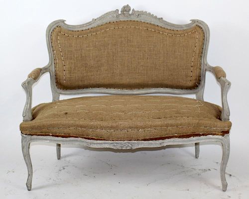 French Louis XV painted settee