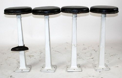 4 vintage iron ice cream parlor stools