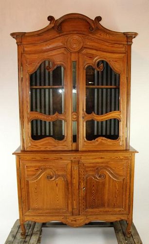 French Provincial buffet deux corps in pine