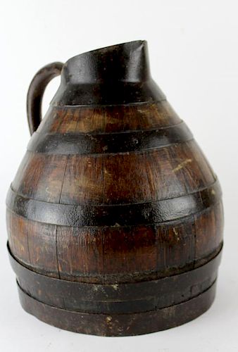French wood & iron wine pitcher