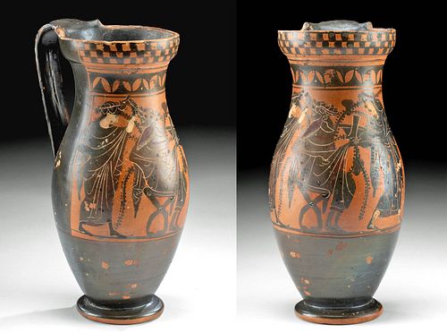 Attic Black-Figure Olpe Dionysus & Maenads, ex-Museum