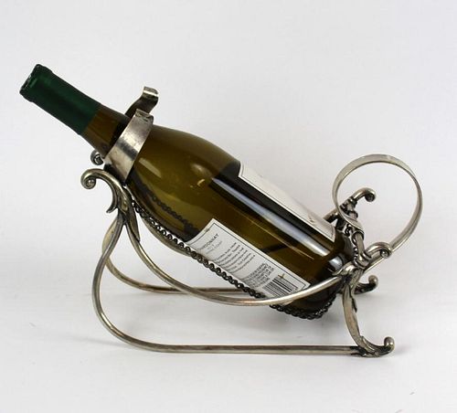 French silverplate wine bottle holder