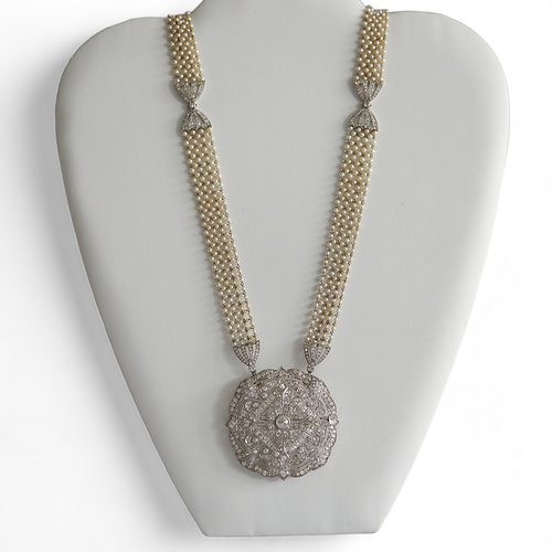 Art Deco Diamonds platinum Sautoir Necklace