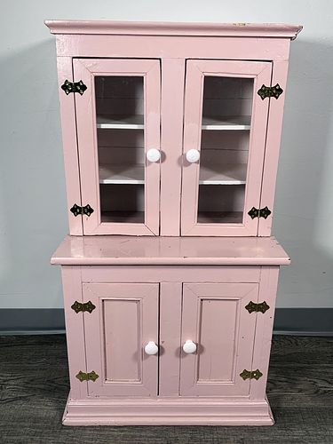 PAINTED PINK CHILD SIZED HUTCH