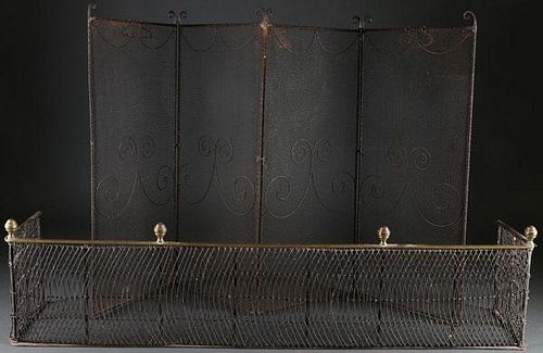 AMERICAN WROUGHT IRON AND BRASS FIRE FENDER