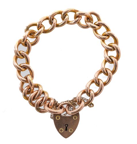 Antique 9K Rose Gold Charm Bracelet