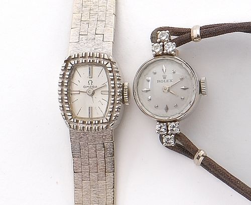 Two Ladies 18K Wrist Watches: Rolex and Omega