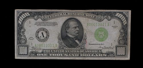 $1000 US Federal Reserve note: Series of 1934