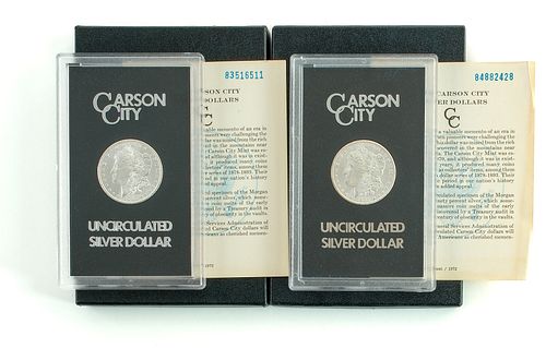 2 Carson City GSA Hoard Silver Dollars