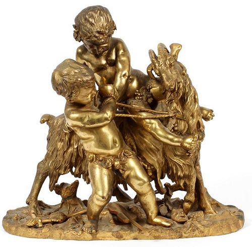 CONTINENTAL BRONZE FIGURAL GROUP