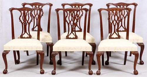 BAKER MAHOGANY CHIPPENDALE STYLE DINING CHAIRS