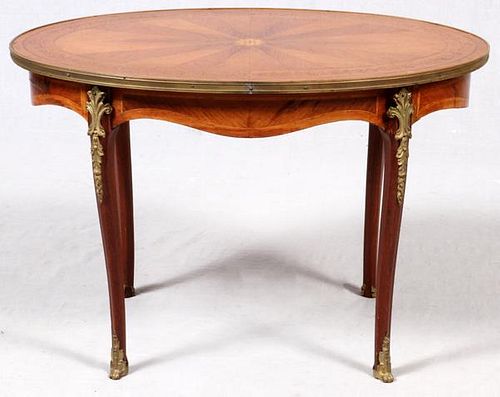 LOUIS XV STYLE MARQUETRY INLAID COCKTAIL TABLE