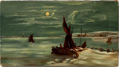PRIMITIVE OIL ON CANVAS EARLY 20TH C.