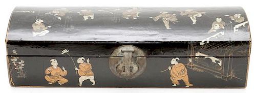 CHINESE BLACK LACQUERED BOX