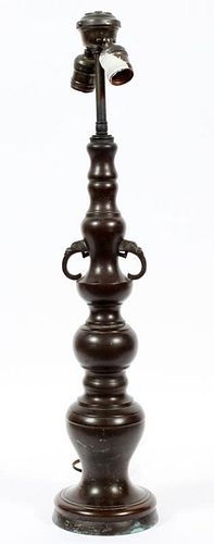 CHINESE BRONZE TABLE LAMP CIRCA 1900