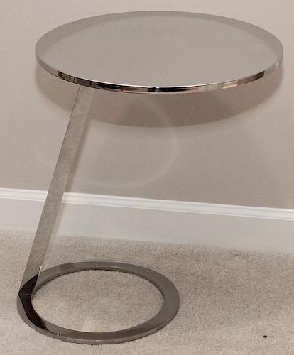 MODERN STAINLESS ROUND SIDE TABLE