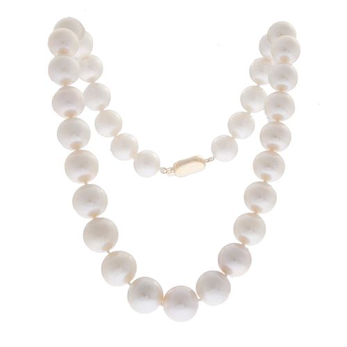 South Sea Cultured Pearl, 18k Yellow Gold Necklace