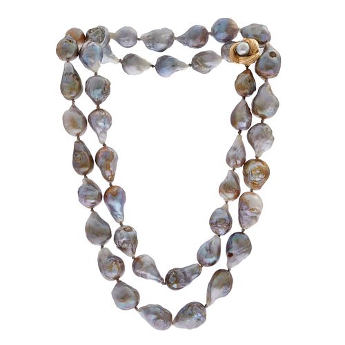 Baroque Freshwater Cultured Pearl, 14k Necklace