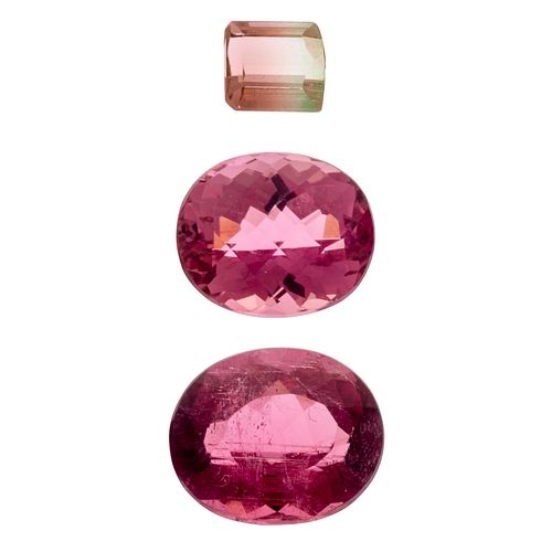 Collection of Three Unmounted Tourmalines