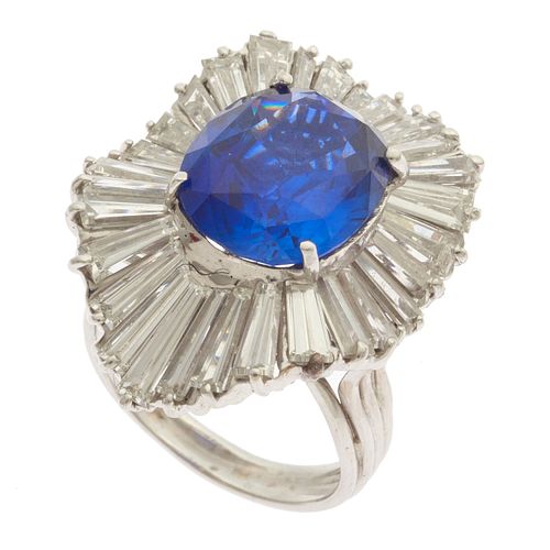 Ceylon Sapphire, Diamond, 18k White Gold Ring
