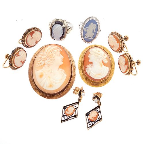 Collection of Cameo, 14k, 10k, GF Jewelry