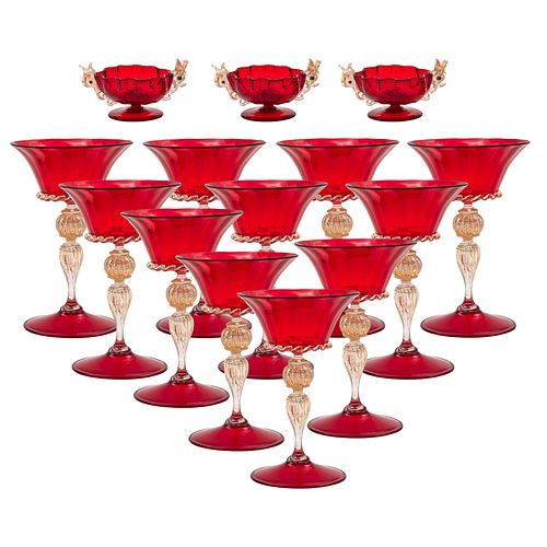 A Set of Murano Glass Goblets
