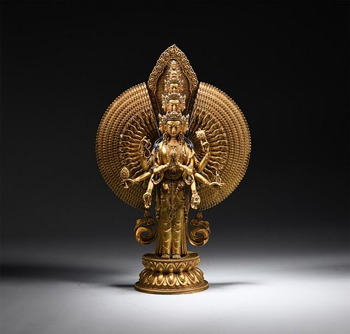 A Gilt-Bronze Statue of Avalokitesvara