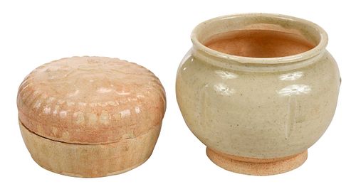 Two Small Chinese Glazed Pottery Vessels