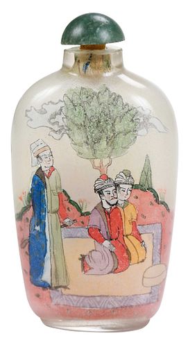 Chinese Interior Painted Snuff Bottle for the Islamic Market