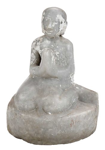 Southeast Asian Carved Marble Buddha 