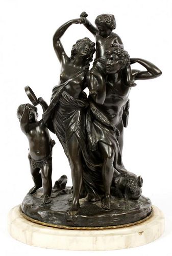 AFTER CLODION BRONZE FIGURAL GROUP