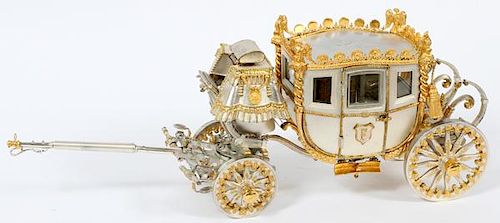 FISHER BODY SILVER AND SILVER GILT NAPOLEONIC COACH