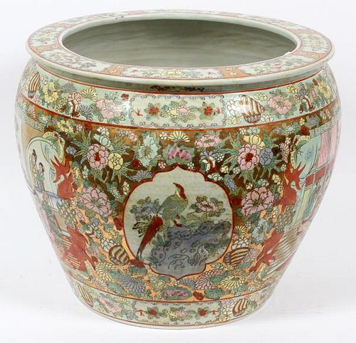 CHINESE PAINTED PORCELAIN JARDINIERE