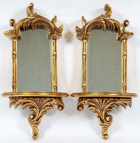 FLORENTINE-STYLE CARVED & GILT PAINTED SHELVES