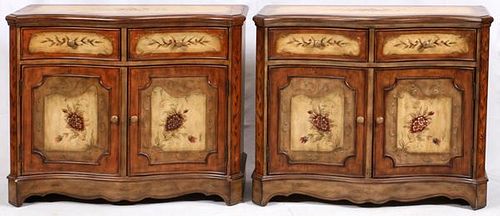 EUROPEAN COUNTRY STYLE PAINTED CHESTS PAIR