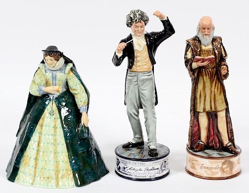 ROYAL DOULTON PAINTED PORCELAIN FIGURINES THREE